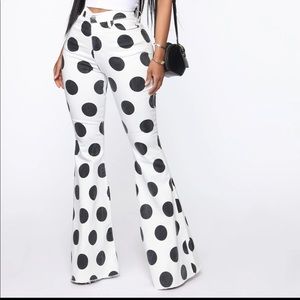 You Are Spot On Flare Jeans - White/combo